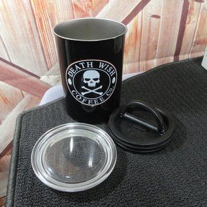 Death Wish Coffee Stainless Cainster~ Airscapes technology~Plastic Top